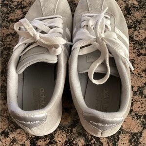 Adidas Women's Gray and White Sneakers